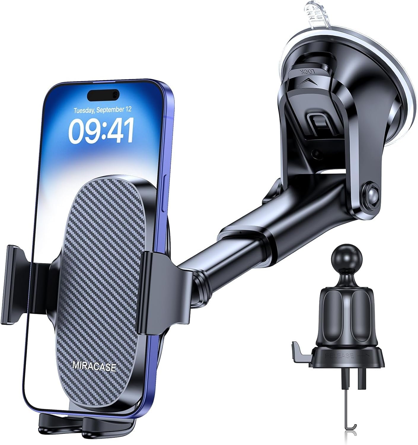 3-In-1 Car Phone Holder Mount, Universal Cell Phone Holders for Your Car Dashboard Air Vent Windshield Compatible with Iphone 16 15 14 13 12 11 Pro Max Xs XR X, Samsung