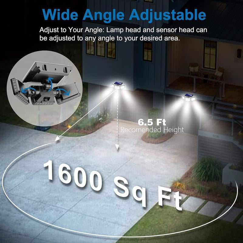 Outdoor Solar Motion Sensor Lights with 118 Leds, Security Wall Night Light, IP65 Waterproof Wireless Lights for Yard, Stairs, Garage, Fence, Porch