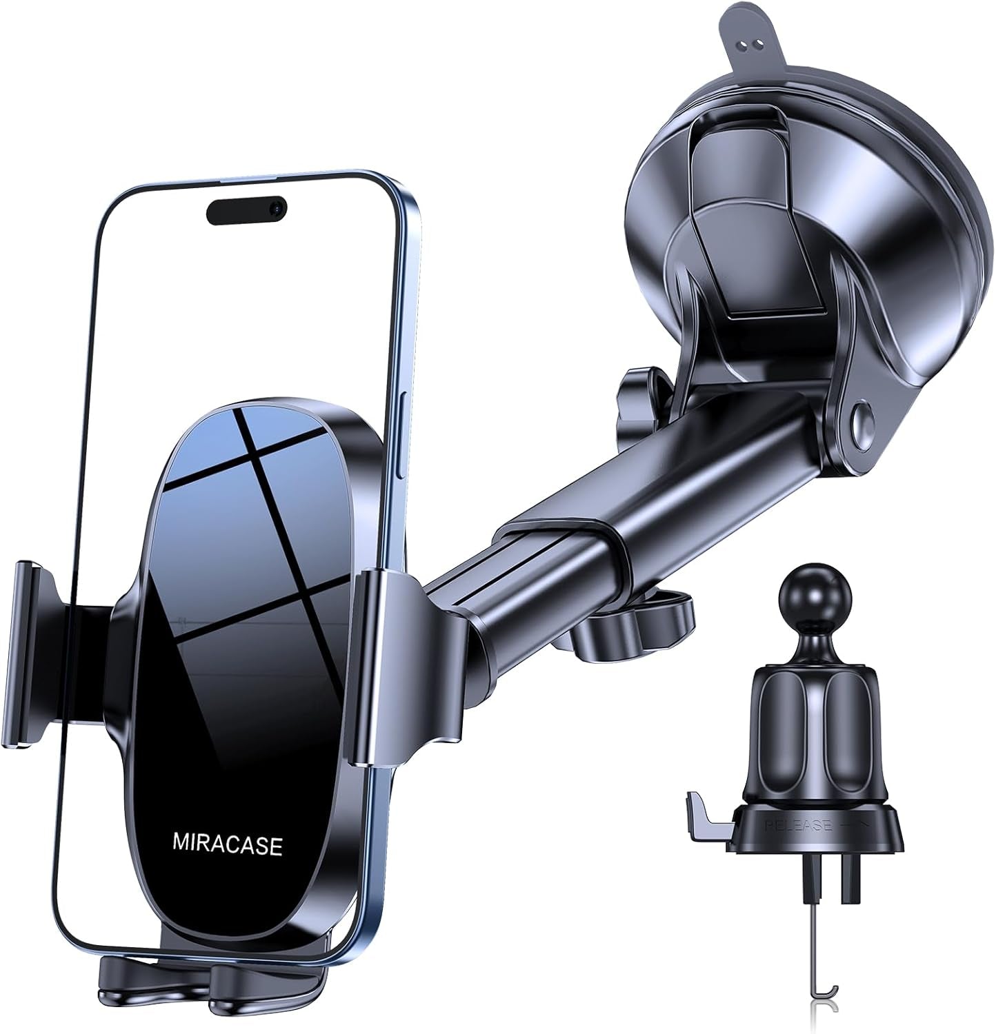 3-In-1 Car Phone Holder Mount, Universal Cell Phone Holders for Your Car Dashboard Air Vent Windshield Compatible with Iphone 16 15 14 13 12 11 Pro Max Xs XR X, Samsung