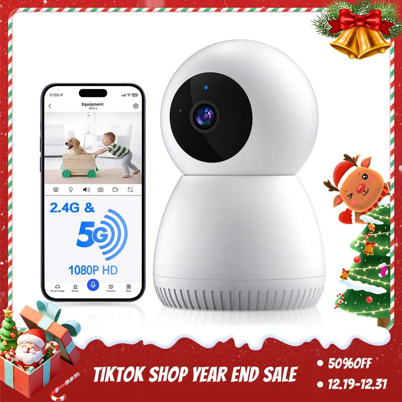 WESECUU Smart Pet/Home Security Camera 2.4G&5G with Eseecloud App,Night Vision,2 Way Talk,Pet Motion Detection,24/7 Cloud&Sd,Works with Alexa Security