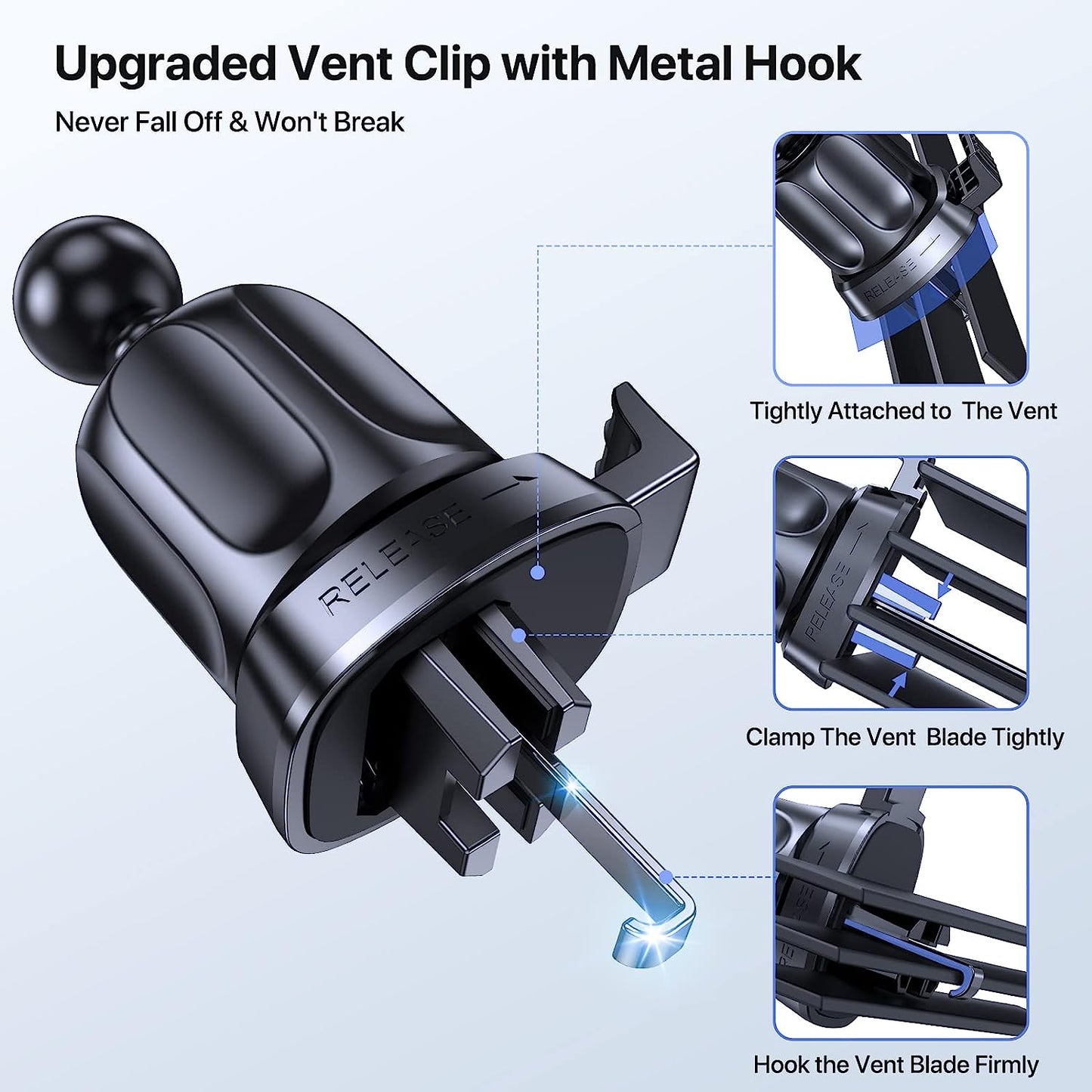 3-In-1 Car Phone Holder Mount, Universal Cell Phone Holders for Your Car Dashboard Air Vent Windshield Compatible with Iphone 16 15 14 13 12 11 Pro Max Xs XR X, Samsung