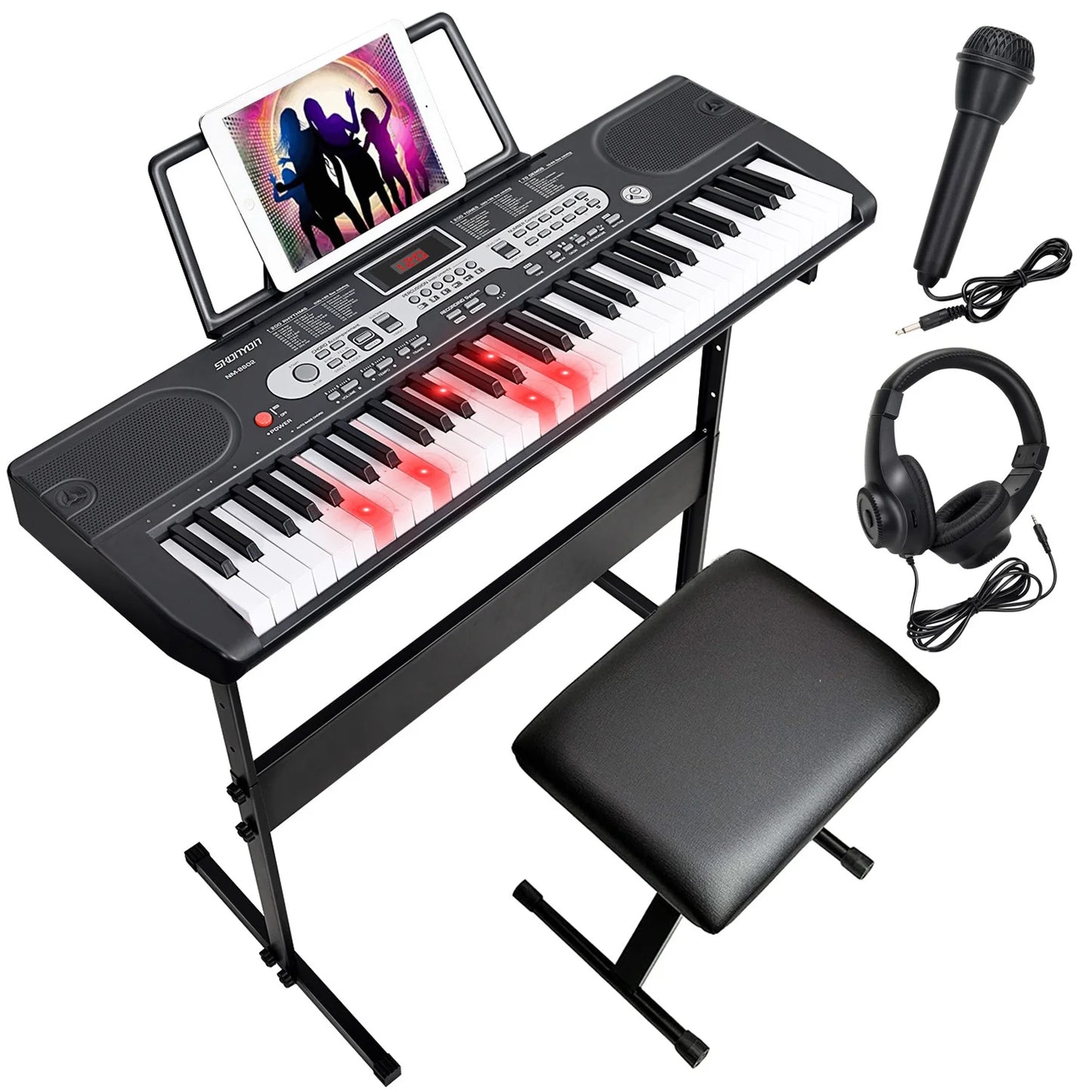 61 Key Piano Keyboard Portable Electric Keyboard with Microphone