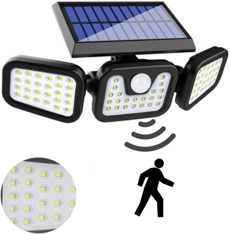 Outdoor Solar Motion Sensor Lights with 118 Leds, Security Wall Night Light, IP65 Waterproof Wireless Lights for Yard, Stairs, Garage, Fence, Porch