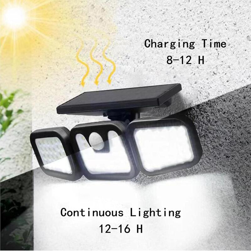 Outdoor Solar Motion Sensor Lights with 118 Leds, Security Wall Night Light, IP65 Waterproof Wireless Lights for Yard, Stairs, Garage, Fence, Porch