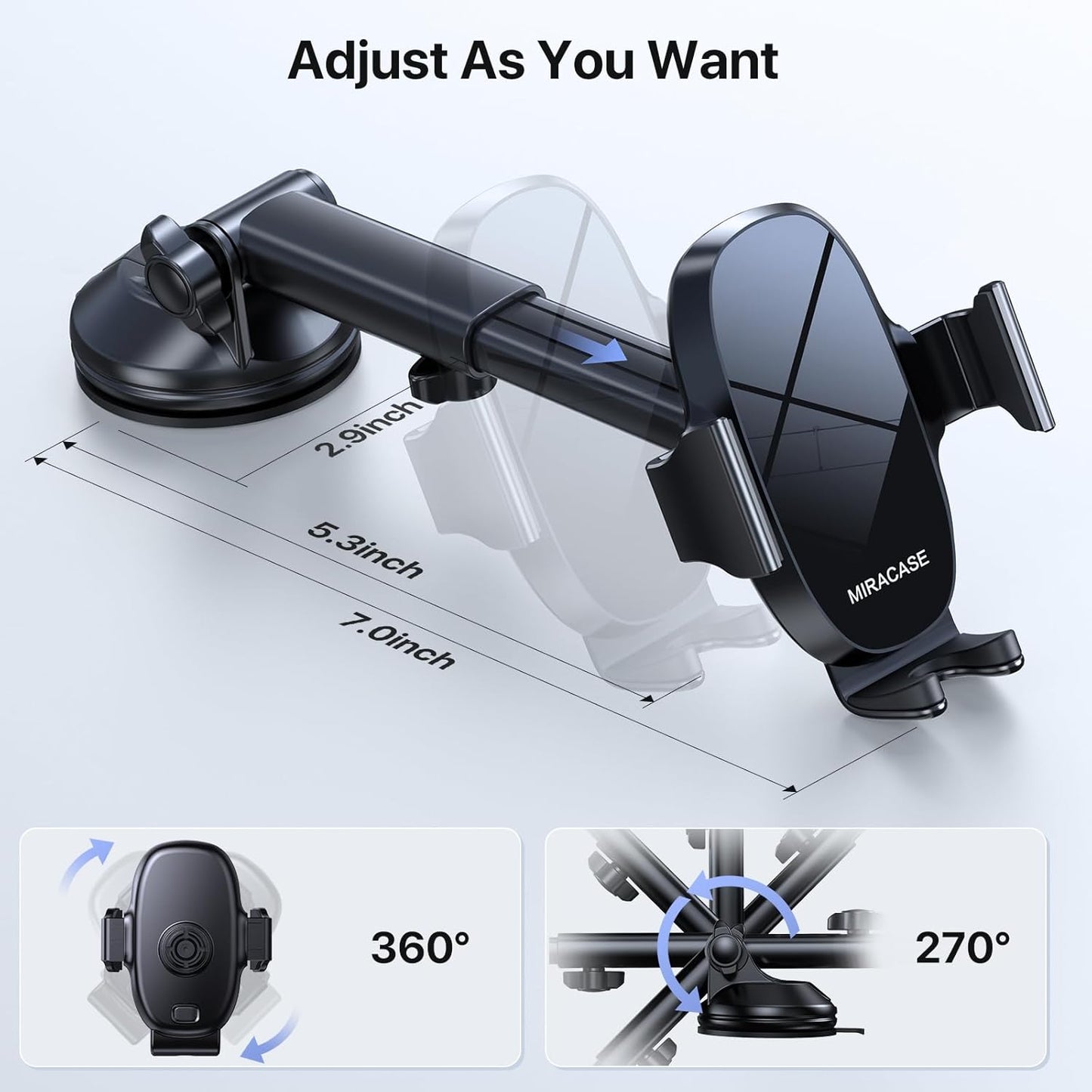 3-In-1 Car Phone Holder Mount, Universal Cell Phone Holders for Your Car Dashboard Air Vent Windshield Compatible with Iphone 16 15 14 13 12 11 Pro Max Xs XR X, Samsung