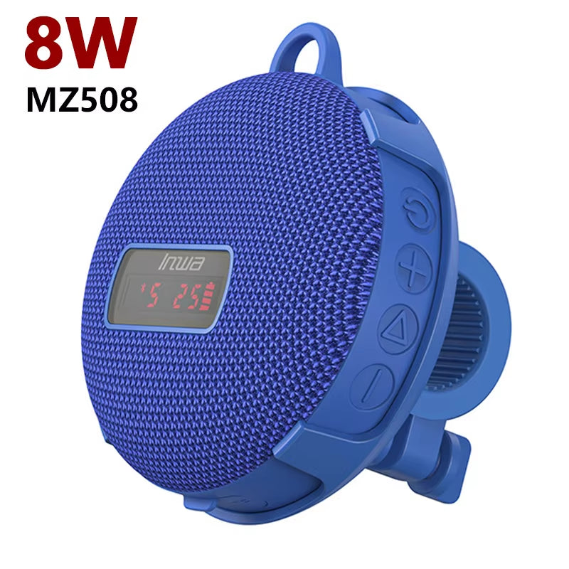 8W High Power Bicycle LED Digital Display Wireless Bluetooth Speaker Portable Outdoor Column IPX7 Waterproof Subwoofer Hand Free