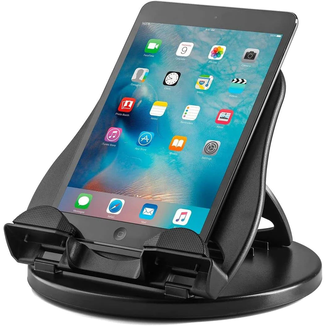 Adjustable Desk Phone Mount Stand for Office - Phone and Tablet Holder, Black