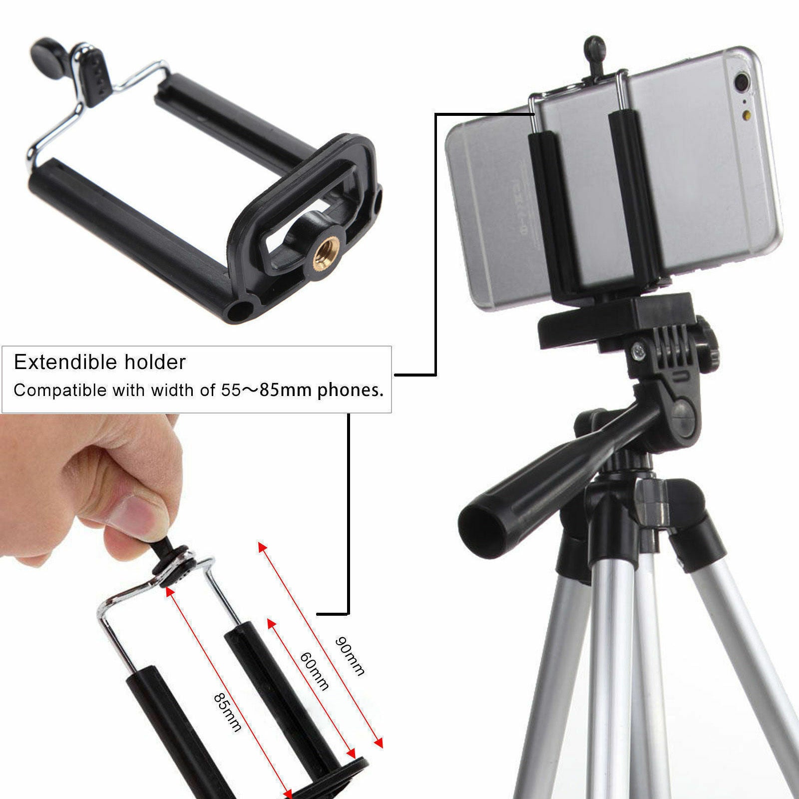 Professional Camera Tripod Stand Holder Mount for Cell Phone, Portable Tripod, Mobile Phone Live Stream Holder, Camera Tripod