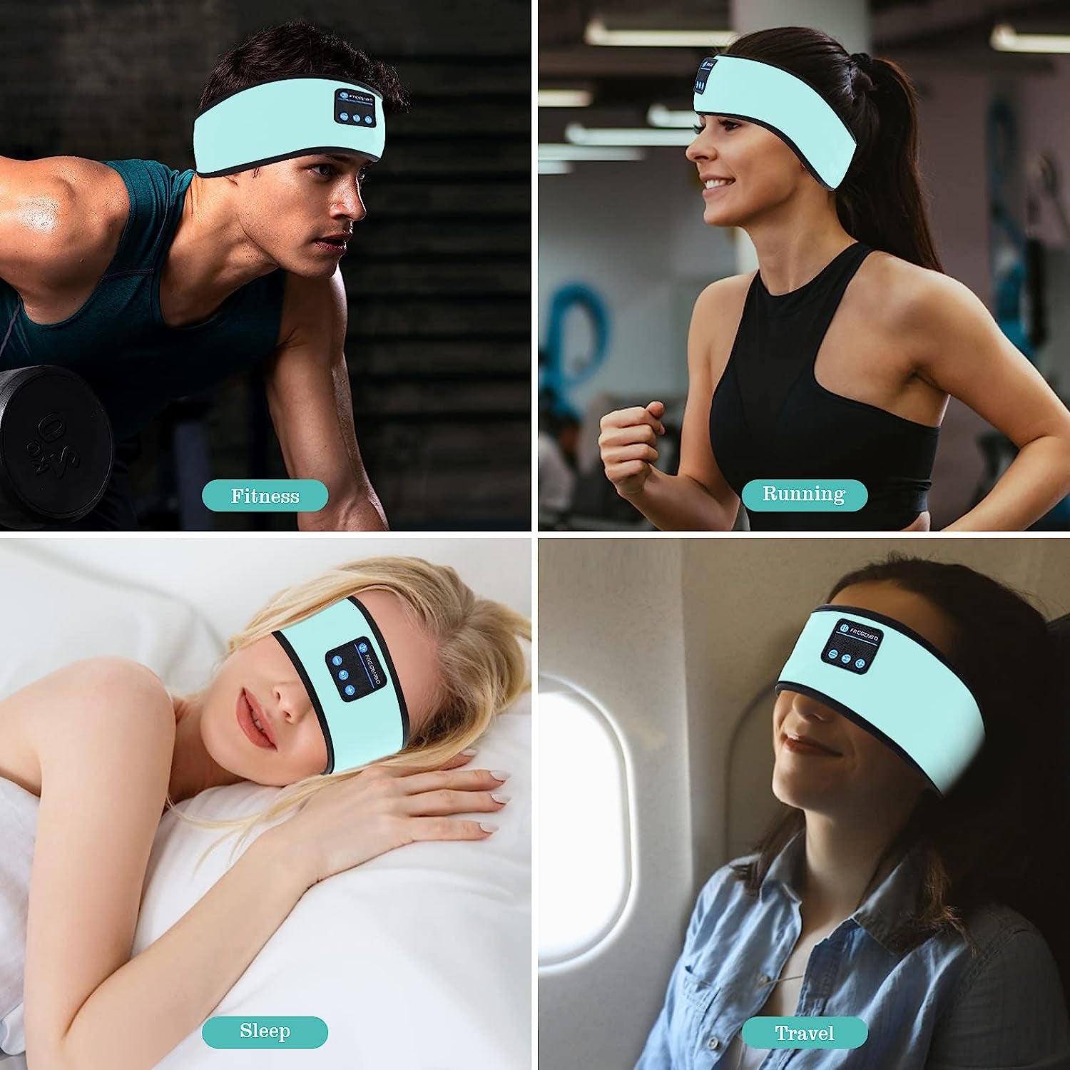 Wireless Sports Headband Headphones with Ultra-Thin HD Stereo Speakers for Comfortable Sleep, Running, Yoga, and Meditation